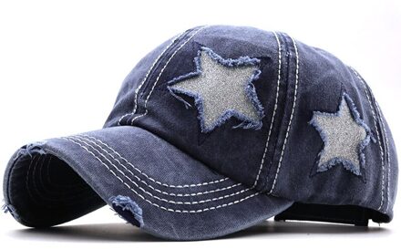 Vier Seizoenen Gat Dames Vlecht Paardenstaart Cap Vijfpuntige Ster Student Baseball Cap Katoen Gewassen Verontruste Zonnehoed outdoor marine