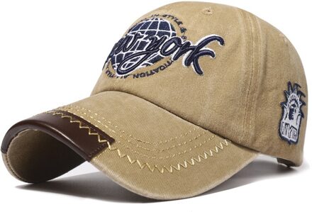 Vier Seizoenen Unisex Baseball Caps Retro Stijl Katoen Borduurwerk Stiksels Outdoor Play Koele Jongen Meisje Hoeden khaki