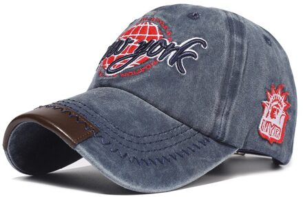 Vier Seizoenen Unisex Baseball Caps Retro Stijl Katoen Borduurwerk Stiksels Outdoor Play Koele Jongen Meisje Hoeden Marineblauw