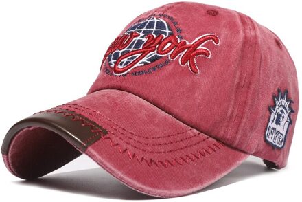 Vier Seizoenen Unisex Baseball Caps Retro Stijl Katoen Borduurwerk Stiksels Outdoor Play Koele Jongen Meisje Hoeden Rood