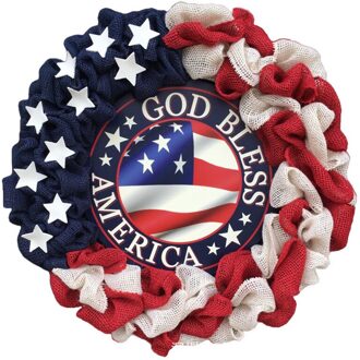 Vierde Van Juli Krans Rustieke Memorial Day Patriottische Usa Krans Voor Voordeur Raam Decoratie