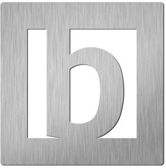 Vierkant 150 mm. Letter B Roestvaststaal