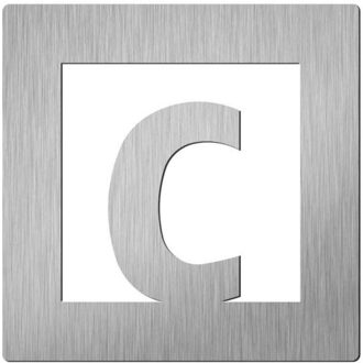 Vierkant 150 mm. Letter C Roestvaststaal