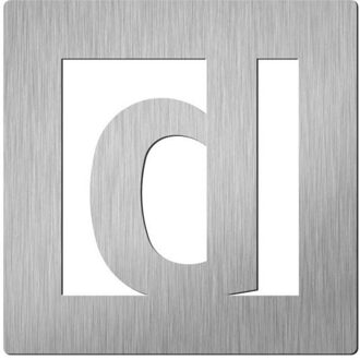 Vierkant 150 mm. Letter D Roestvaststaal