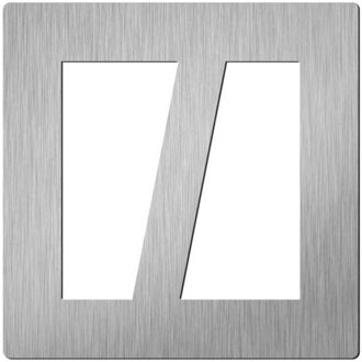 Vierkant 150 mm. symbool Slash Roestvaststaal