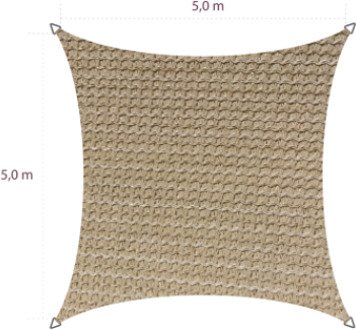 Vierkant 5,00 x 5,00 meter Black