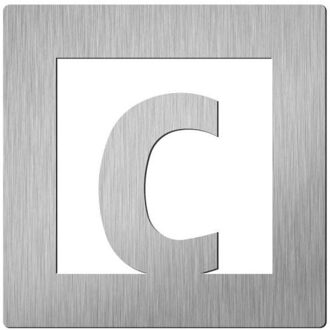 Vierkant 60 mm. Letter C Roestvaststaal