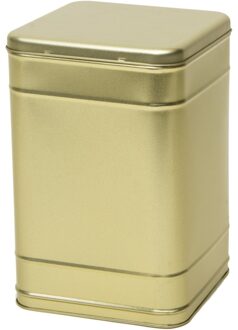 Vierkant opbergblik/bewaarblik - goud - 16 x 25 cm - Voorraadblikken - Voorraadbussen