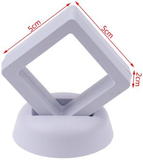 Vierkante 3D Drijvende Sieraden Coin Display Frame Houder Box Case Stand Home Decoraties 11X11X2cm / WT