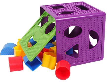 Vierkante Baby Blokken Vorm Sorter Speelgoed Blokken Multi Vormen Kleurherkenning Speelgoed Doos