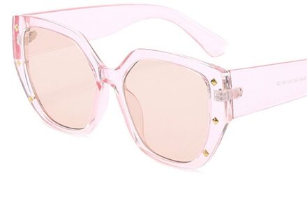 Vierkante Cat Eye Zonnebril Vrouwen Mode Reizen Retro Stijl Klinknagels Zonnebril voor Vrouw Goggles gafas zonnebril dames 6 roze roze