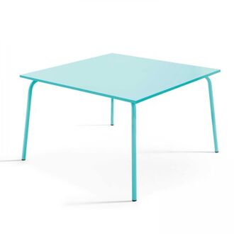 Vierkante Eettafel Van Turquoise Staal, 120 Cm