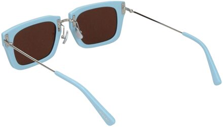 Vierkante Frame Zonnebril Lichtblauw