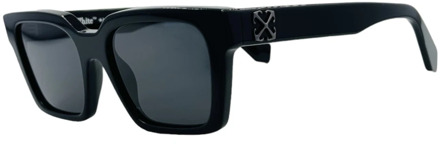 Vierkante Frame Zonnebril - Zwart Off White , Black , Unisex - ONE Size