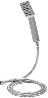 Vierkante Handdouche + Houder + 1.5M Rvs Slang Hoge Druk Badkamer Douchekoppen Set Sproeikop