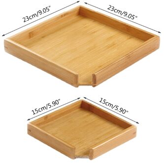 Vierkante Houten Dienblad Houten Plaat Thee Voedsel Schotel Drinken Platter Multipurpose D08D