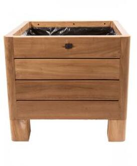 Vierkante houten plantenbak MIGHTY - 90x90x80 cm