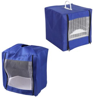 Vierkante Huisdier Vogel Mesh Kooi Doek Cover 1 Side Open Vogelkooi Shield Dubbele Ritsen Vogelkooi Accessoire (Blauw) blauw / Size 2