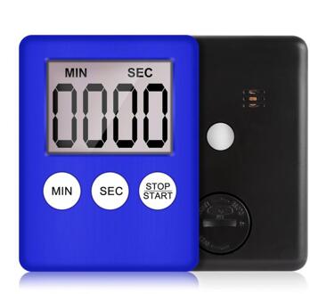 Vierkante Keuken Timer Koken Tellen Countdown Alarm Magneet Klok Super Dunne Lcd Digitale Scherm Stop Horloge Klok Timer marine blauw
