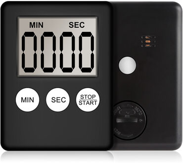 Vierkante Keuken Timer Koken Tellen Countdown Alarm Magneet Klok Super Dunne Lcd Digitale Scherm Stop Horloge Klok Timer zwart