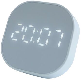 Vierkante Kleine Wekker Lichtgevende Mute Led Multifunctionele Digitale Klok Licht Temperatuur Slaapkamer Retro Desktop Tafel Decor