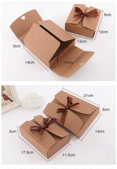 Vierkante Kraft Papier Doos Karton Pakket Valentijnsdag Snoep Opslag Dozen Cadeau Verpakking Doos Met Linten Thuis Organisator 17.5x11.5x5cm