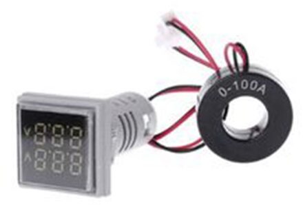 Vierkante Led Digitale Amperemeter Voltmeter Amperemeter AC60-500V Ac 0-100A AD16-22FVA Krachtige Tafel Stroom Spanning Tester Meter