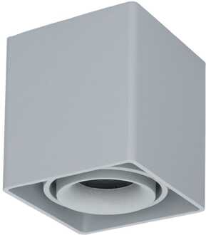 Vierkante LED Opbouwspot Esto - Kantelbaar - GU10 - Plafondspot - Binnen - Vervangbare afdekring - Grijs