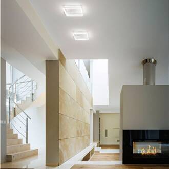Vierkante LED plafondlamp Bard met één lampje wit