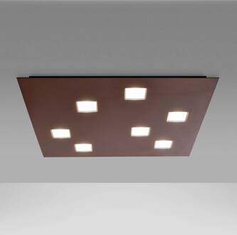 Vierkante LED plafondlamp Quarter, 7 LED's, bruin bruin, wit