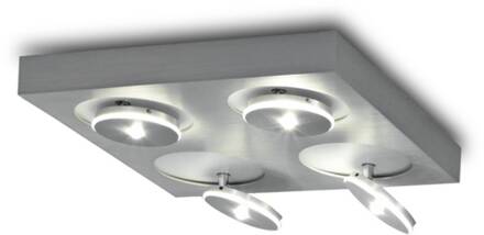 Vierkante LED plafondlamp Spot It aluminium grond