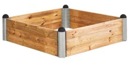 Vierkante Moestuinbak Lariks Hout 140 x 140 CM Black