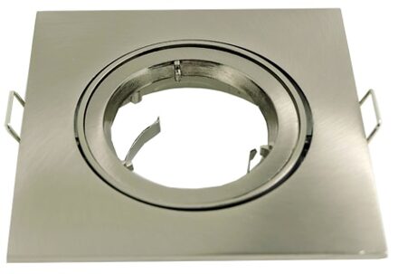 Vierkante Nickle LED Inbouw Plafondlamp Verstelbare Frame voor GU10 MR16 E27 Lamp Armatuur Behuizing