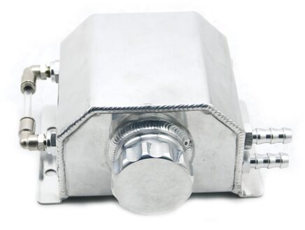 Vierkante Olie Ademende Pot Aluminium 1L Capaciteit Gas Recycling Tank Universal Fit Voor De Meeste Auto Voertuig Accessoires Zilver