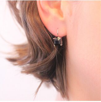 Vierkante oorbellen - Oostenrijks kristal Zwart/wit