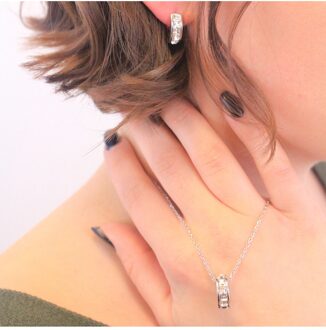 Vierkante oorringen - Oostenrijks kristal Wit Zilver - One Size