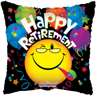 Vierkante Pensioen Folieballon Happy Retirement (45cm) Multikleur - Print