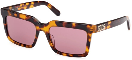 Vierkante plastic zonnebril in Havana met roze lenzen Gcds , Brown , Dames - 55 MM
