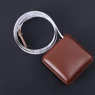 Vierkante Pu Leather Case 1M Soft Intrekbare Meetlint Fysieke Meting Tailor Naaien Craft Doek Dieet Meten Tape