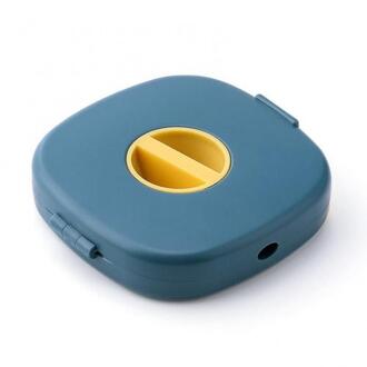 Vierkante Roterende Clip Headset Winder Opbergdoos Mobiele Telefoon Houder Stand Держатель Для Телефона geel blauw