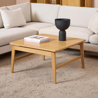 Vierkante Salontafel 'Lierin' Eiken, 80 x 80cm Naturel