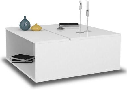 Vierkante salontafel Spirit 90x90 cm in hoogglans wit Wit,Hoogglans wit