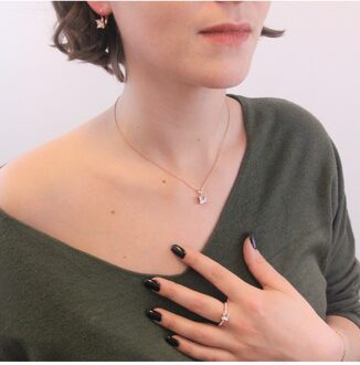 Vierkante sets - Oostenrijks kristal Wit en roségoud - One Size