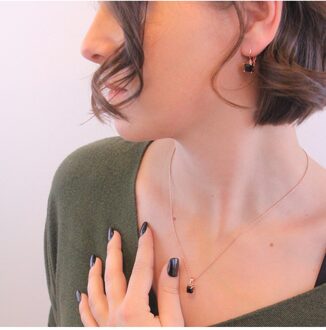 Vierkante sets - Oostenrijks kristal Zwart en roségoud - One Size