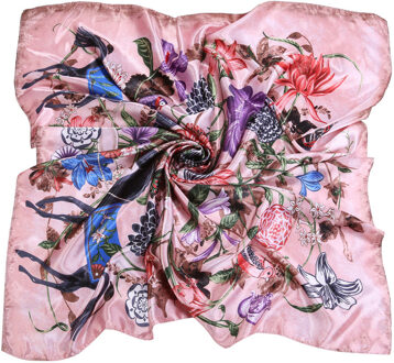 Vierkante Sjaal Hair Tie Band Vrouwen Elegante Kleine Vintage Skinny Sjaal Casual Hoofd Hals Zijden Sjaal Vierkante Sjaals Foulard roze