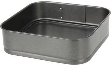 Vierkante springvorm/bakvorm - 24 cm - Met anti-aanbak laag - Springvormen voor o.a. cake/taart Grijs