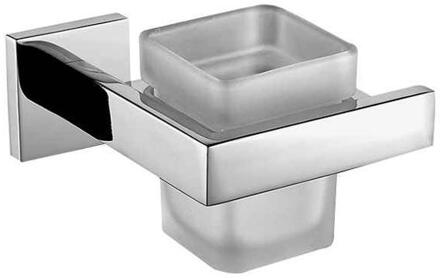 Vierkante Tandenborstelhouder Rvs Glas voor Tandenborstels Enkele Tekening Borstelen Cup Badkamer Accessoires Reizen