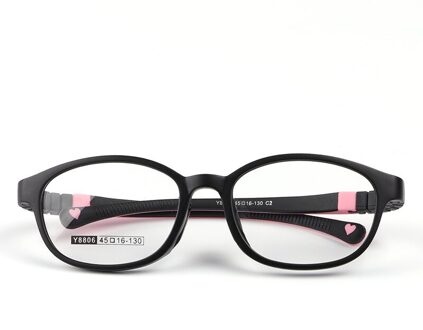 Vierkante Tieners Bril Kid Optische Bijziendheid Bril Jongen Meisje Amblyopie Frame Recept Anti Reflecterende TR90 Computer Eyeglasse C2 zwart