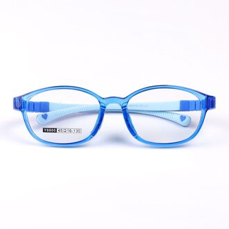Vierkante Tieners Bril Kid Optische Bijziendheid Bril Jongen Meisje Amblyopie Frame Recept Anti Reflecterende TR90 Computer Eyeglasse C4 blauw