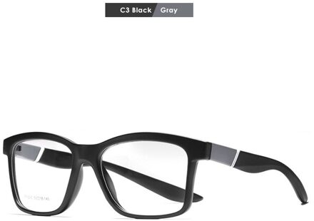 Vierkante TR90 Zwart Frame Brilmontuur Mode Antislip Brilmontuur Voor Mannen En Vrouwen Met Bijziendheid Frame Kd7112c C3
